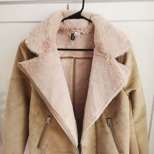 Divided Tan and Cream Teddy Jacket